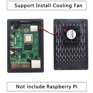 <strong>Raspberry</strong> <strong>Pi</strong> 4 Model B Black Plastic Protective Box ABS <strong>Case</strong> Supporting <strong>3</strong>.5 inch <strong>Screen</strong> LCD and Fan for RPI 4 - Product Image 2