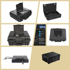 443414指纹和密码锁盒带密码锁工具箱工具箱数字指纹珠宝表壳塑料