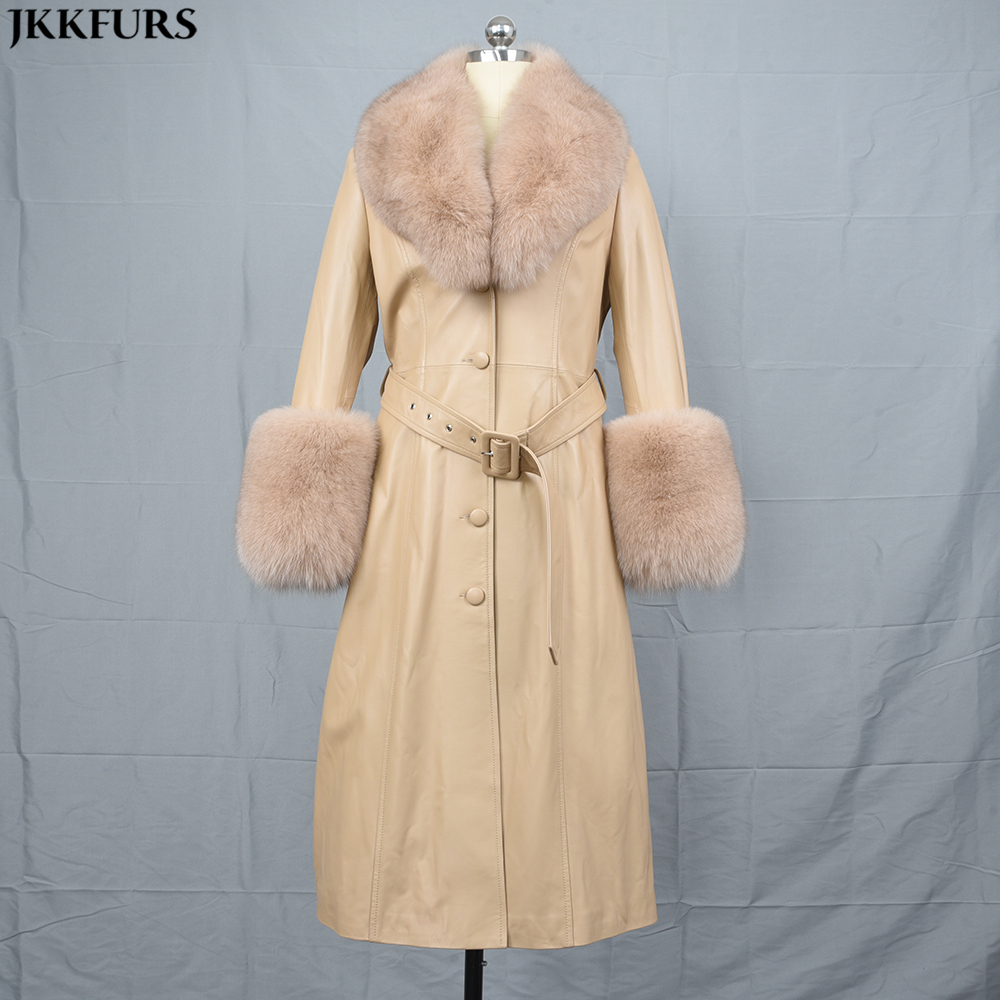 Beige Avec Fourrure De Renard Beige