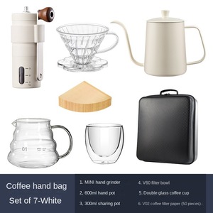 9-12 Pcs Stainless Steel Coffee Pour-over Set with Manual Grinder Travel Bag <strong>Gift</strong> Box for Manual Pour-over Coffee <strong>Experience</strong> - Product Image 4