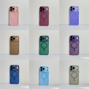 Manyetik telefon kılıfı Lens ile koruyucu Film mat sert Pc darbeye dayanıklı cep iphone kılıfları 17 Pro Max telefon kapağı - Product Image 3