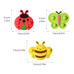 Ücretsiz Bpa 3 adet vantuz böcek silikon dönen oyun Fidget duyusal Montessori hayvan arı Ladybird iplik oyuncak yürümeye başlayan için - Product Image 6