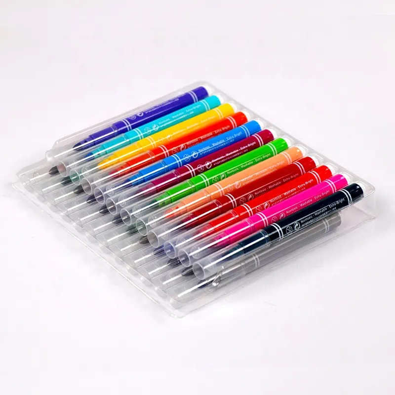 24 색 콘 팁 아이 색칠 잉크 마커 슈퍼 빨 수채화 펜
