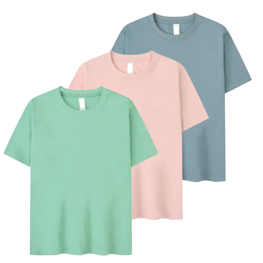 Camisetas de talla grande para niños, camisetas en blanco de gran tamaño 100% algodón de alta calidad, venta al por mayor