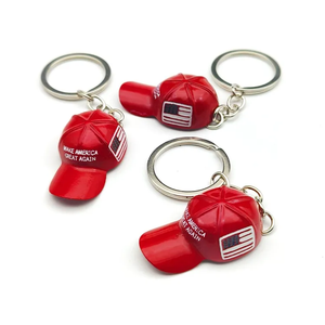 2024 <strong>Red</strong> Baseball Cap Keychain USA Flag <strong>Key</strong> Ring American Hat Keychain for Car and <strong>Keys</strong> - Product Image 1
