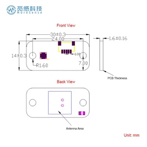 MS58-3014J13M4 Low Powered <strong>Motion</strong> Detector Smart <strong>Motion</strong> Light 5.8GHZ Radar Module Used for Battery Application Smart Lock - Product Image 5