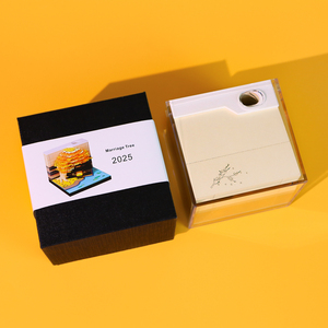 Bloc de notas adhesivas 3D con logotipo personalizado impreso, escultura de arte en papel 3D, casa del árbol de Sakura, regalo de Navidad, bloque semanal, calendario de notas - Product Image 4
