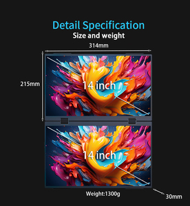 14-inch <strong>Dual</strong>-screen <strong>Display</strong> with 1200P High Resolution, 16:10 Ratio HD Type-c <strong>Output</strong> Interface, Office and Entertainment Design - Product Image 2