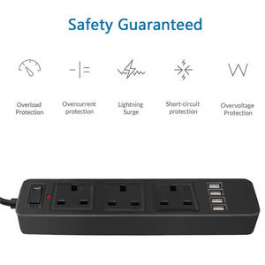 Manufacturer Direct Sale 4 USB Port 3 Outlet Power <strong>Socket</strong> <strong>Switch</strong> Universal Plug <strong>Socket</strong> <strong>Multi</strong> <strong>Socket</strong> Plug - Product Image 3