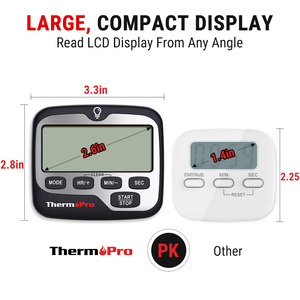 Neuankömmling Thermo Pro Digital Loud Küchen timer mit Countdown Touch able LCD mit Hintergrund beleuchtung - Product Image 5