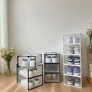 Trong suốt có thể gập lại hộp lưu trữ giày đa năng nhựa tổ chức cho Sneakers Boots & theo mùa giày dép - Product Image 2
