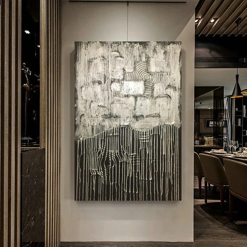 Lukisan Minyak Abstrak Modern Dicat Tangan Kustom untuk Ruang Tamu Kamar Tidur Hotel Restoran Dekorasi Dinding