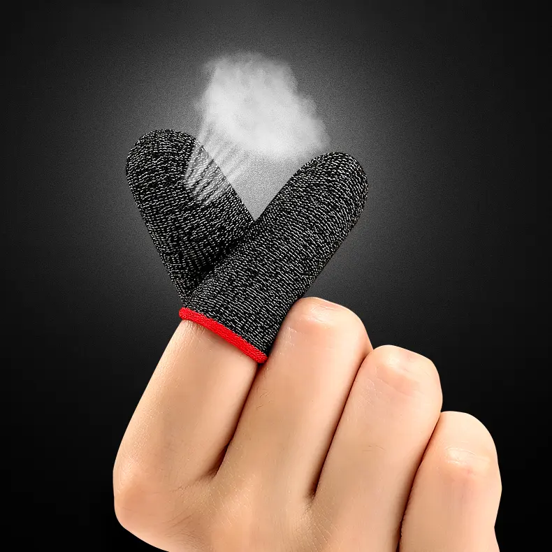 Özel sıcak satış siyah cep telefonu Anti kayma seti 1 eldiven başparmak Combo oyunu anti-ter parmak kol oyun pubg