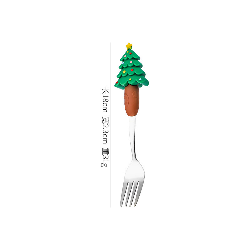 Tenedor grande para árbol de Navidad - plateado