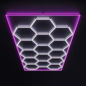 Luci da soffitto per officina a LED 220 Volt 110 bianco freddo RGB esagonale LED luce a nido d'ape Design per il lavoro del Garage del negozio di auto - Product Image 2