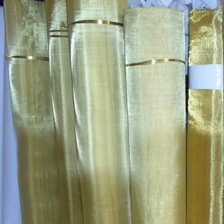 Malha de fio de malha para blindagem, tecido de cobre ultra fina de latão tricotado para blindagem 120 130 140 micron 150 160