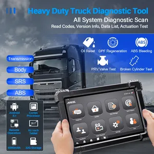 24V BT OBD2 10 Inch Coding <strong>Programming</strong> 15 Reset <strong>Function</strong> Active Test Ancel X7-HD Diesel Heavy Duty Truck Diagnostic Scanner