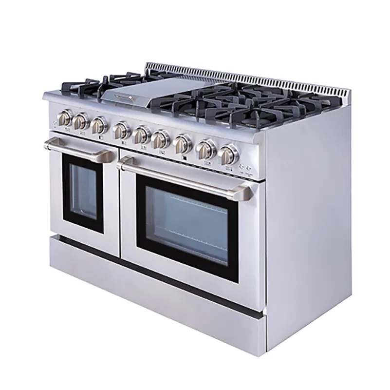 Hyxion-estufa de gas butano de cocina, 6 quemadores, doble horno