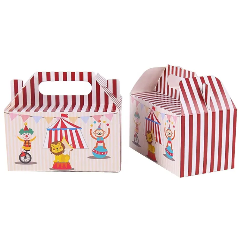 グッディートリートボックスゲーブルトリートボックス誕生日フードケーキパッケージボックスデコレーションフェイバーカップケーキ紙テーマパーティーベビーシャワー用