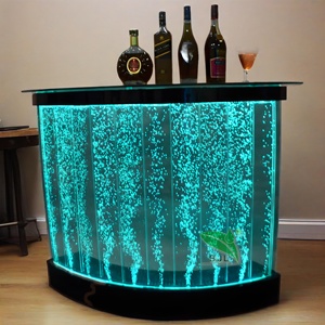 商用家具发光二极管水族馆水泡弧形酒吧柜台接待桌 - Product Image 6