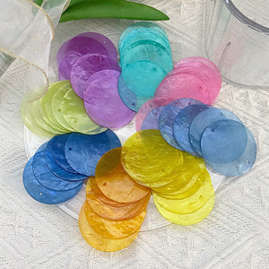 Toptan Capiz kabuk yuvarlak kare 5cm DIY renk Capiz kabuk delik toplu Capiz kabukları ile dekor için - Product Image 4