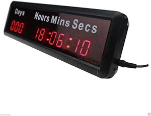 1-Zoll-9-stellige Indoor-LED-Countdown-Uhr Rot Digitaler elektronischer Event-Timer mit Auf/Ab 1000 Tage Stunden Minuten Sekunden