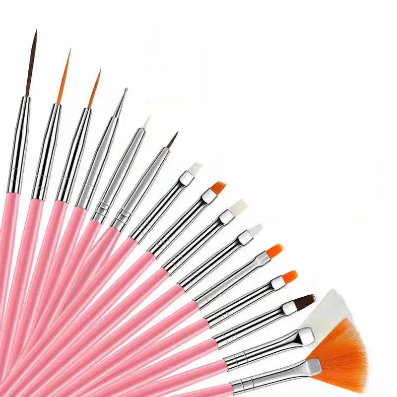 Full Set 15pcs Drawing Painting Liner Dotting Nail Art Pen Nail Design Brush Set For Nail Salon