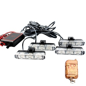 4合1 3led * 4琥珀色红色蓝色频闪大功率格栅警示灯日间行车灯DRL转向信号灯闪光灯 - Product Image 1
