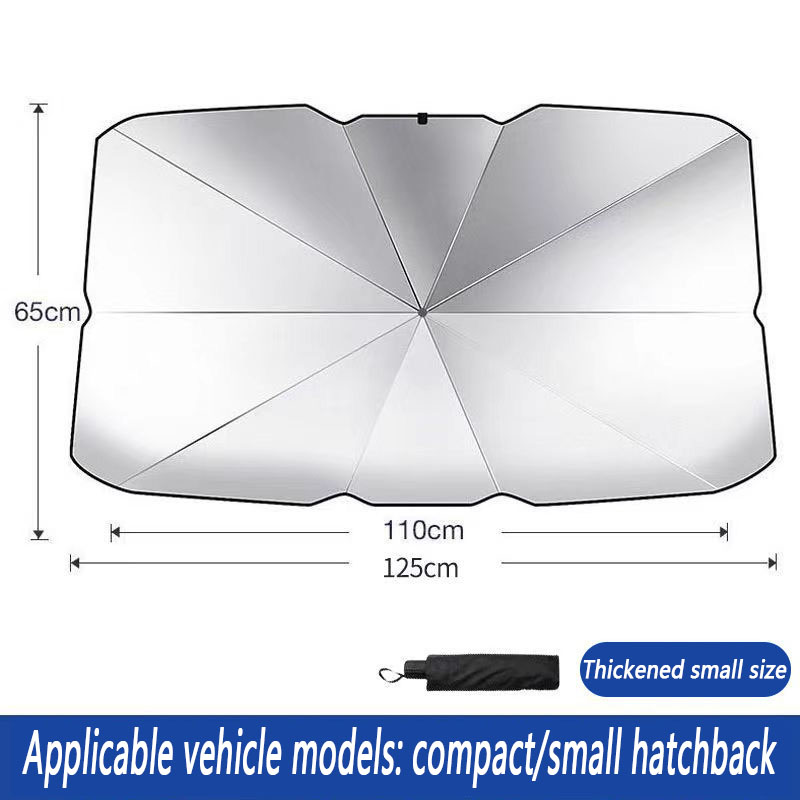 Titanio plata superficie paraguas engrosada tamaño pequeño (65*125)