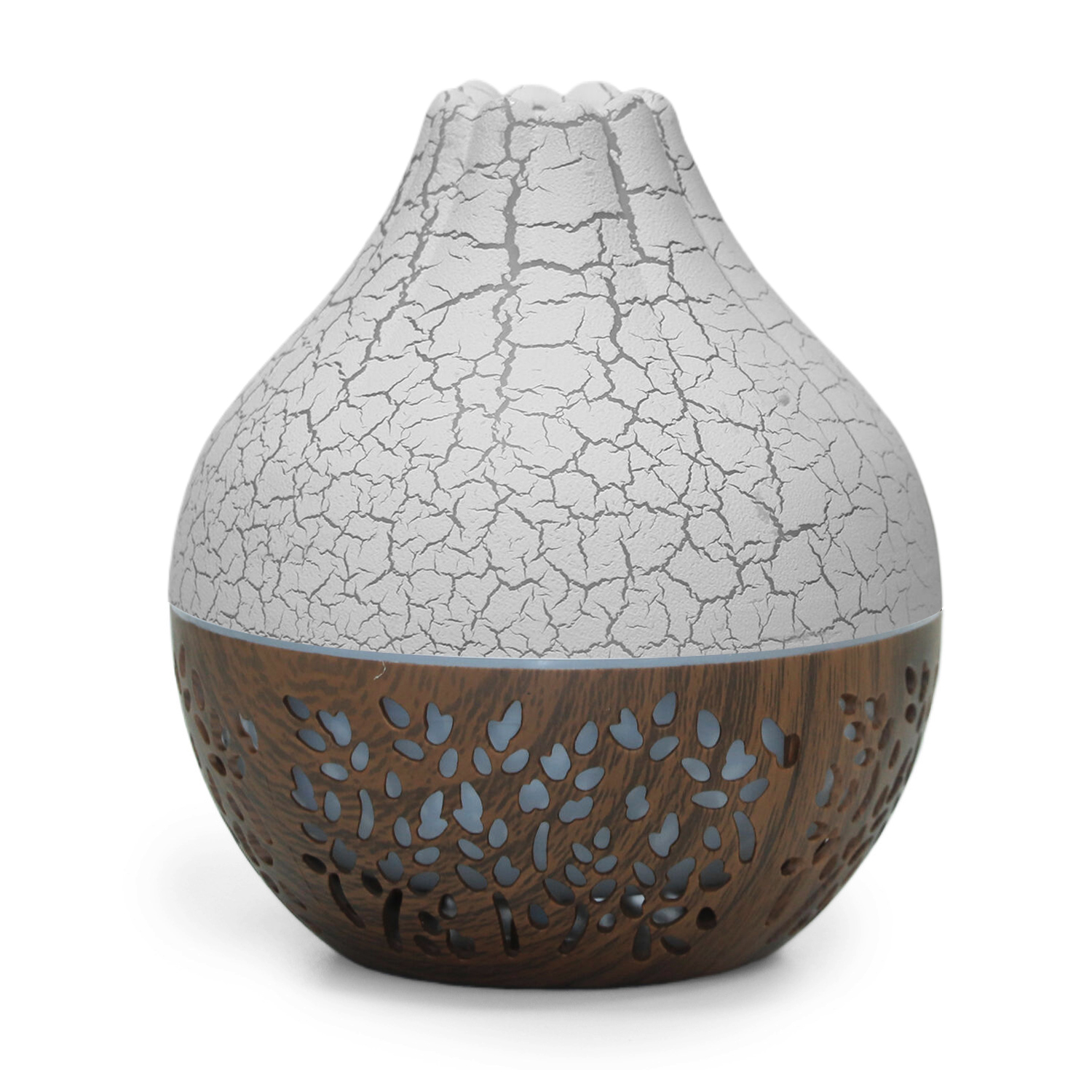 H + Blanc + Grain de bois foncé