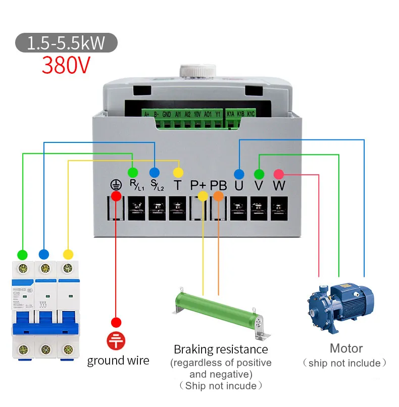 AC 220V 380V 0.75KW 1.5KW 2.2KW 3KW 4KW 5.5KW 7.5KW tek fazlı üç fazlı frekans dönüştürücü invertör VFD