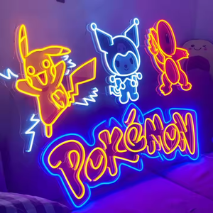 Anpassbares LED-Neonlicht-Schild mit Namen und Nummer, personalisiertes rotes Fußballtrikot, Landschafts-Wanddekoration, Acryl, USB, Silikon, Gold - Product Image 2