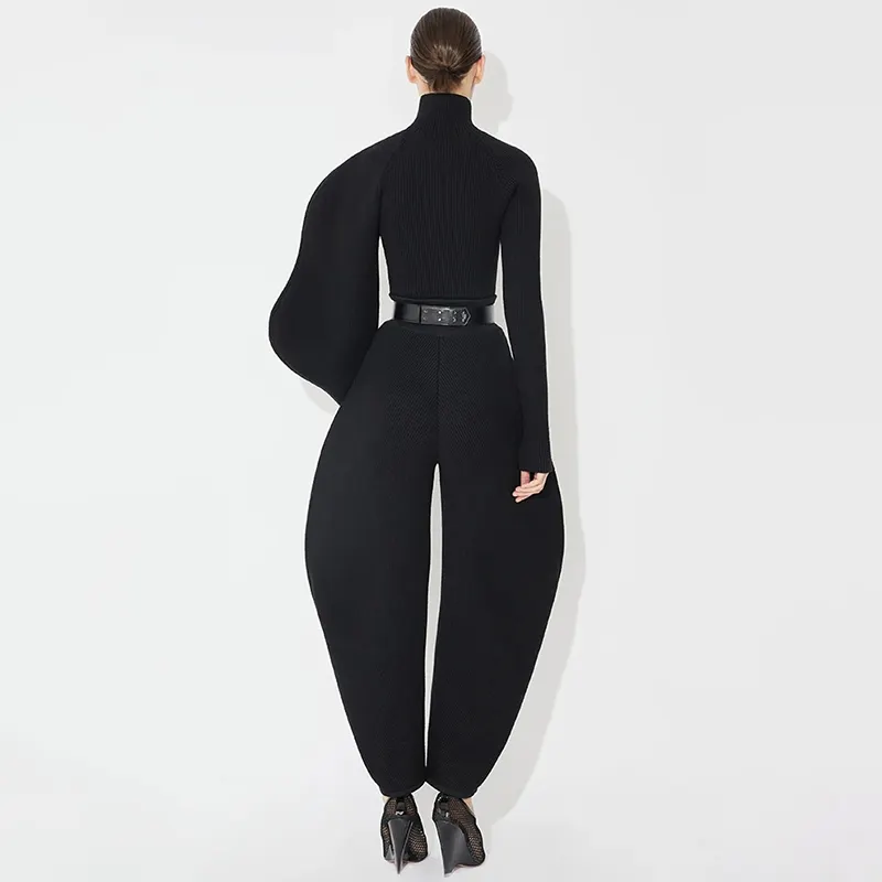 TWOTWINSTYLE all'ingrosso pantaloni larghi per le donne a maglia irregolare Bloomers Pant femminile 2024 di moda