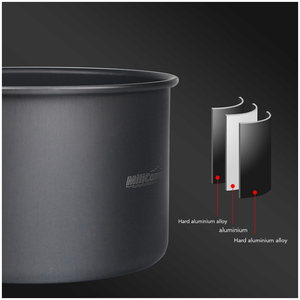 Cứng anodized nhôm 3 cái cắm trại Backpacking <span class=keywords><strong>Cookware</strong></span> <span class=keywords><strong>Set</strong></span> - Product Image 2