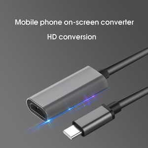 HDTV 1080P Type-C อะแดปเตอร์แปลงฝาครอบสาย HDMI PVC ถักเปียรวมกันเข้ากันได้กับคอมพิวเตอร์/เดสก์ท็อป/แล็ปท็อป