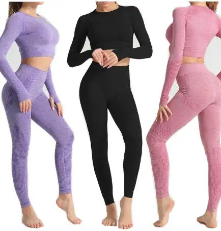 New Women Seamless Yoga Set Fitness Sports 5 Piece Customization Gym Clothing Women Gym Yoga Set Workout Sets Sportswear Suit