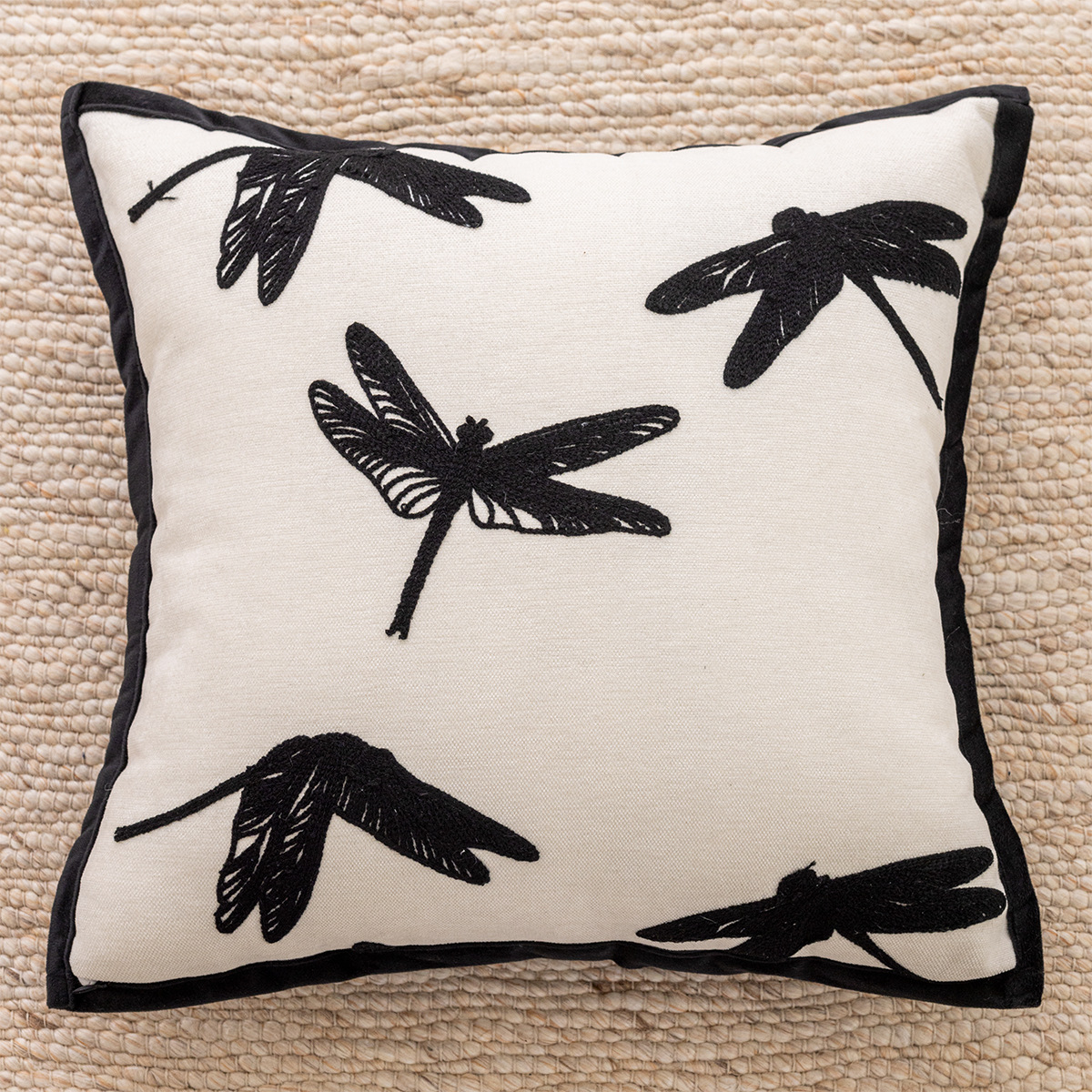 แมลงปอสีดำบนพื้นหลังสีขาว