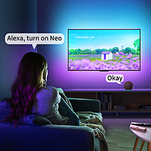 Alexa-Kit de retroiluminación LED para TV de 45-65 pulgadas, iluminación ambiental de inmersión, WiFi, tira de luces LED con caja de sincronización HDMI - Product Image 2