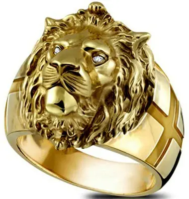 2024 nueva moda joyería fina personalizada Hip-Hop Golden Lion anillos para mujeres y hombres