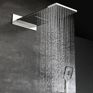 Concealed Shower <strong>Mixer</strong> Set Bathroom Washroom <strong>Mixer</strong> Faucet System 2 Function Way Rectangle <strong>Top</strong> Shower and Handheld 3 Three Mode - Product Image 1