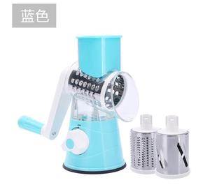 厨房刨丝器蔬菜切片机带3个滚筒刀片旋转奶酪刨丝器带手柄圆形曼陀林切片机坚果研磨机 - Product Image 5