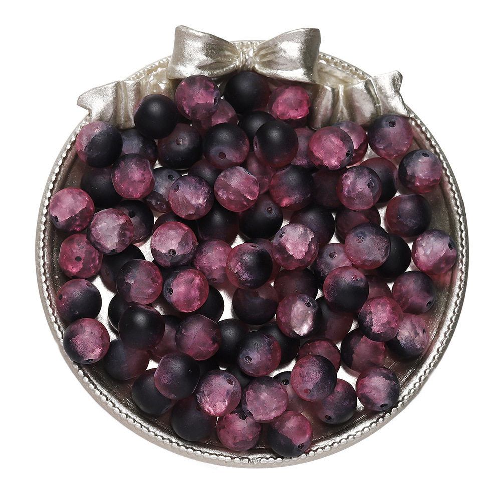 Perles de verre dépoli 10mm - poudre noire