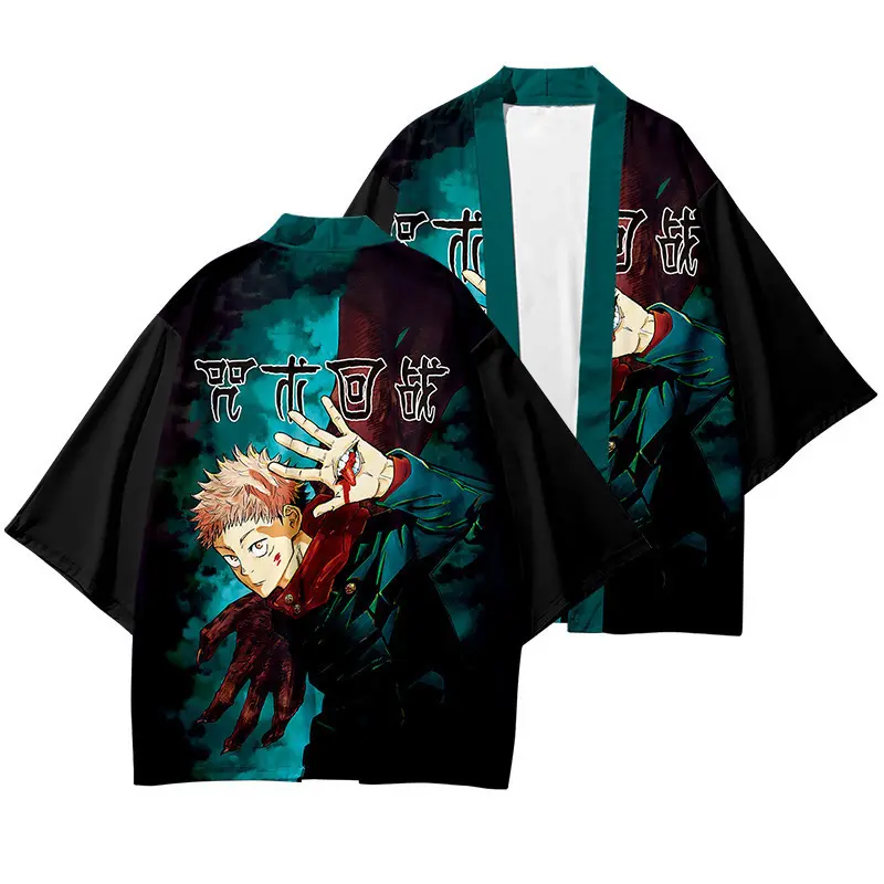 Jujutsu kaisen gojo yuji cosplay in màu haori áo choàng trang phục Kimono Anime