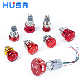 HUSA 2025金属製Eストッププッシュボタンスイッチ16mm 19mm 22mm 25mm 30mm緊急停止プッシュボタンスイッチIP65ラッチ