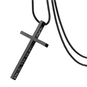 Jiwu aceon נירוסטה גודל מותאם אישית קדוש מתפלל טקסט התנ "ך תליון קסם חריטה מרובה צדדים צלב