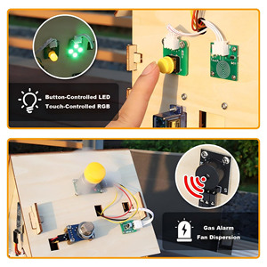 <strong>Arduino</strong> <strong>Compatible</strong> Smart Home Learning <strong>Kit</strong> with Mind+ Graphical Programming, Multi-functional DIY House <strong>Kit</strong>