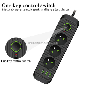 Regleta doméstica francesa multifuncional con enchufe inteligente y USB para uso en la oficina, venta al por mayor con enchufe y enchufe - Product Image 3