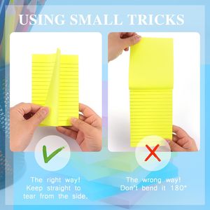 Plantillas de notas adhesivas reciclables con líneas de color al por mayor, papelería de oficina, Bloc de notas de pasta, blocs de notas 4x6 para uso en oficina