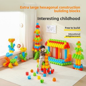 Educational Hexagonal Puzzle <strong>Blocks</strong> for Kids Toys Construction Interlocking Toddler Learning Engineering <strong>Building</strong> <strong>Blocks</strong> - Product Image 2