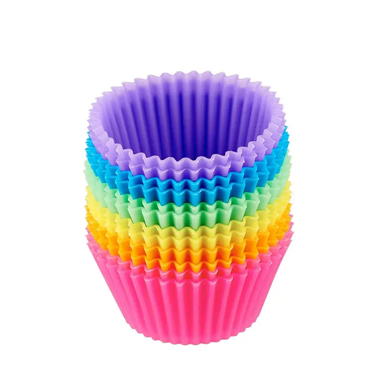 Vasos antiadherentes de silicona para cupcakes, tazas reutilizables de fácil limpieza para hornear pasteles, novedad